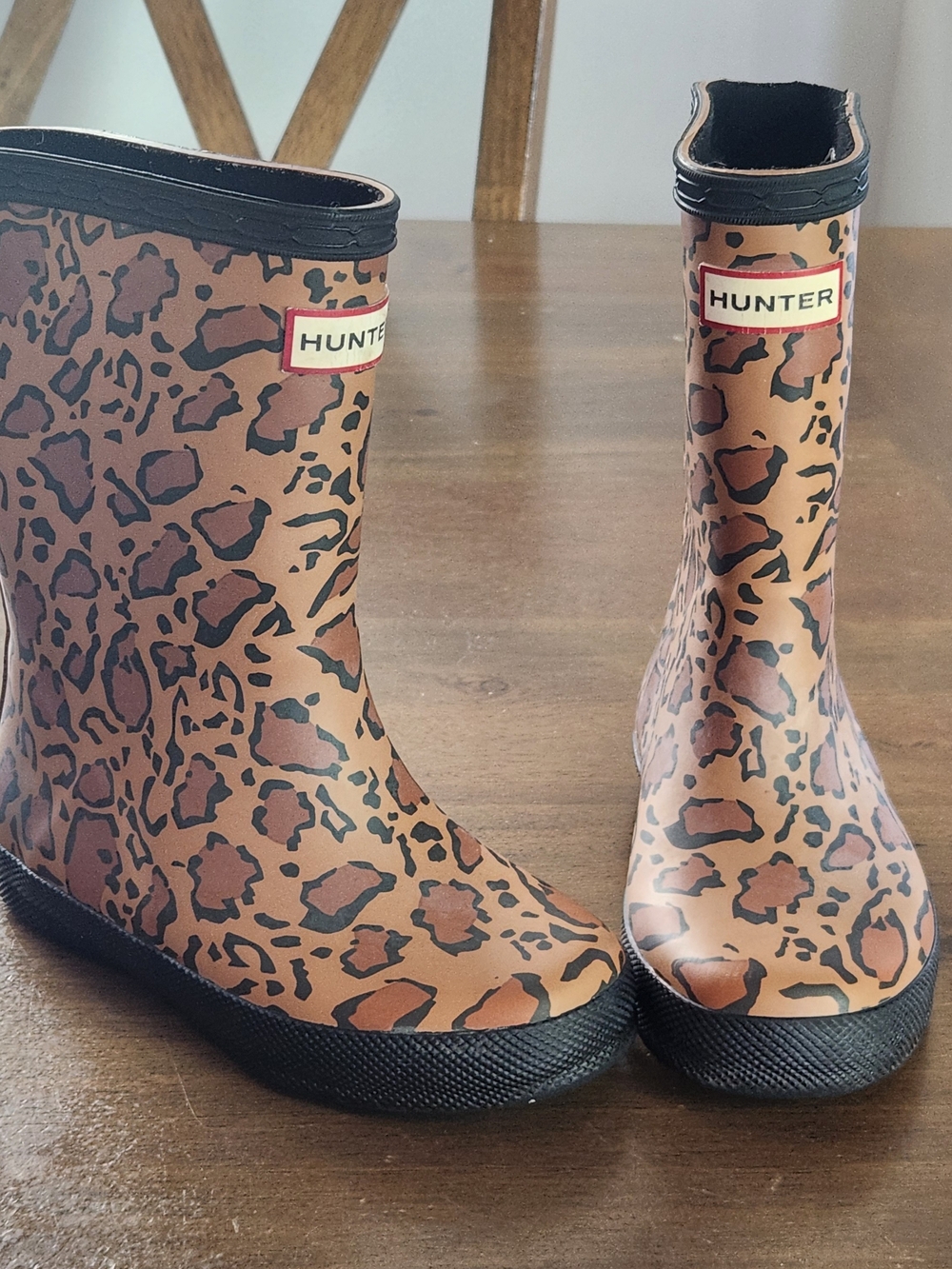 Hunter KIDS Girls' Leopard Print Rain Boots - Brown SIZE 9B /10G